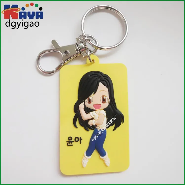 Factory custom eco-friendly embossed 3d PVC keychain