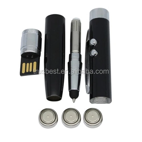 6 in 1 Multi Function stylus touch Pen , USB ball Pen with led light and laser