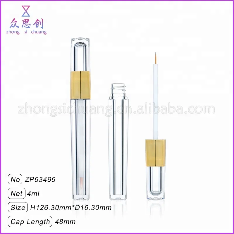 diamond crystal clear empty packaging lipgloss metallic rose gold slim liquid eyeliner container tubes eyelash serum bottle