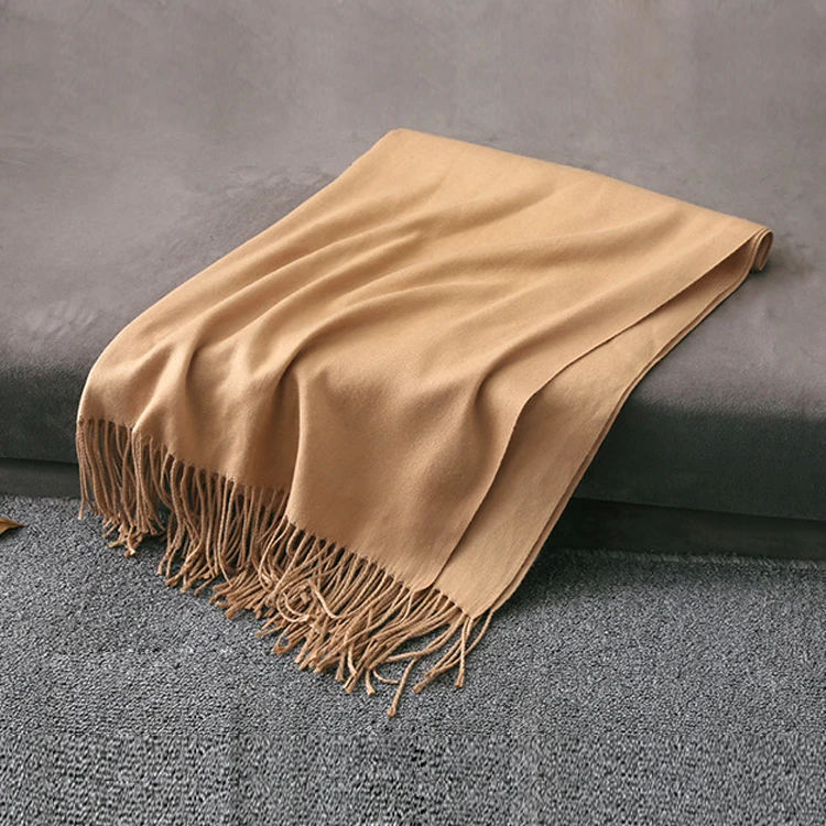 Новинка 2022, Лидер продаж, Однотонный женский зимний кашемировый шарф из полиэстера, с начесом, стильный кашемировый шарф-шаль из пашмины