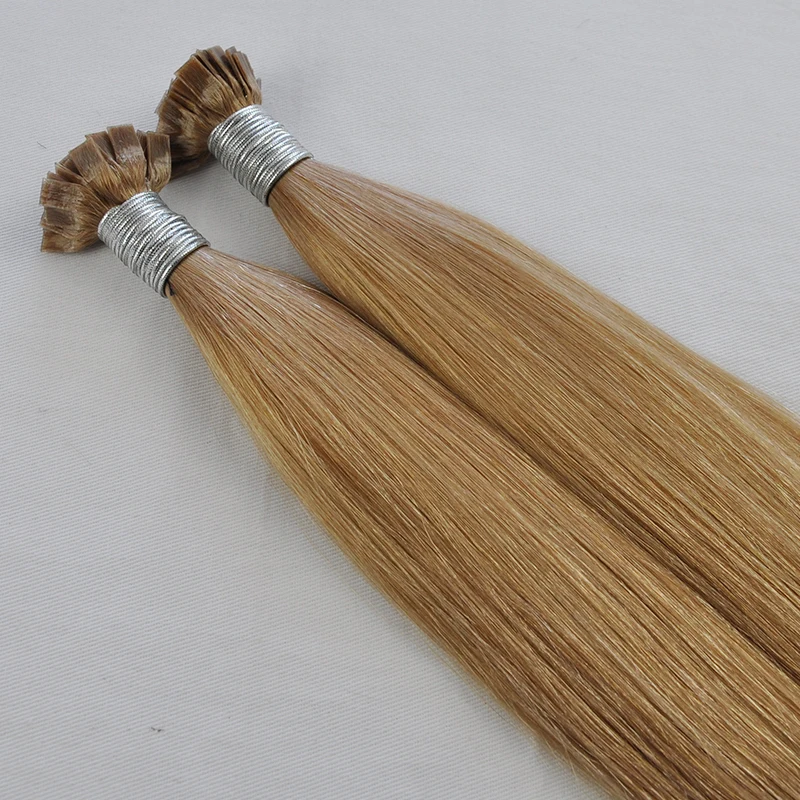 
100% Human Remy Hair Italy Glue Russian Hair Extensions Flat tip Human Hair Extensions 