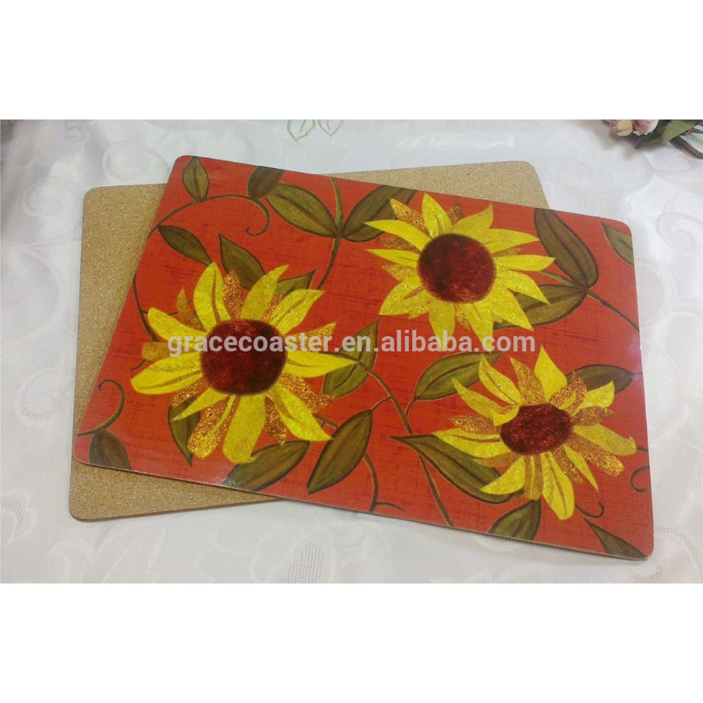 hot selling MDF placemat laminated  cork backed placemat and wooden placemat