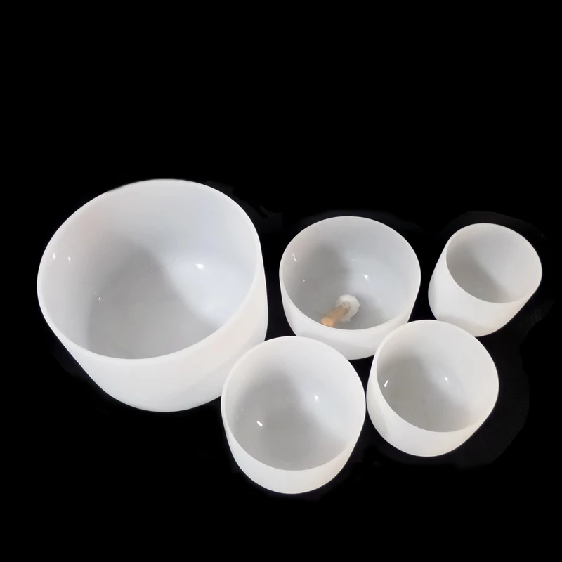 frosted crystal quartz singing bowl for Yoga and sound therapy