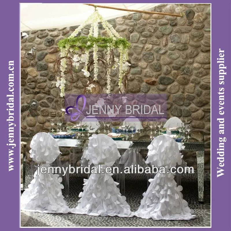 C047D New arrival white taffeta round pad fancy chair covers for weddings