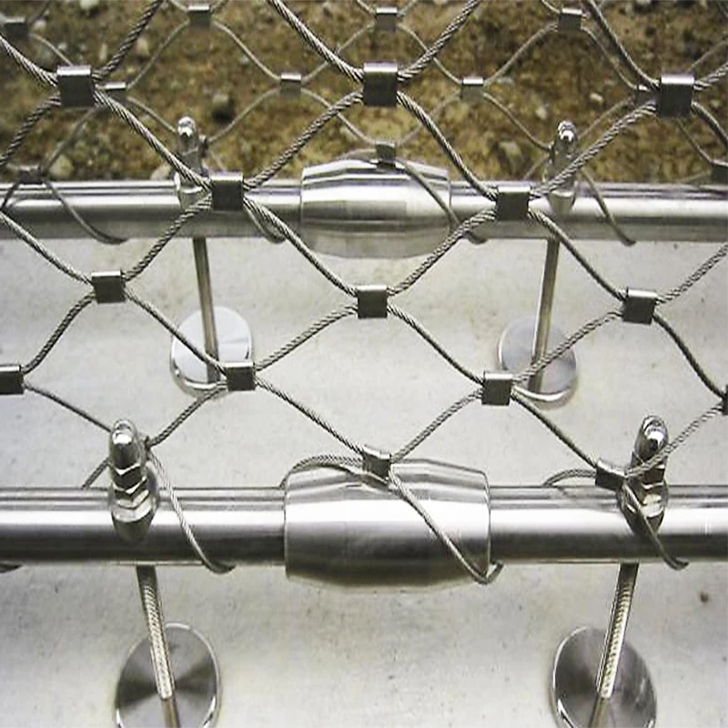 Stainless Steel Wire Rope Ferrule Mesh Netting For Balustrade