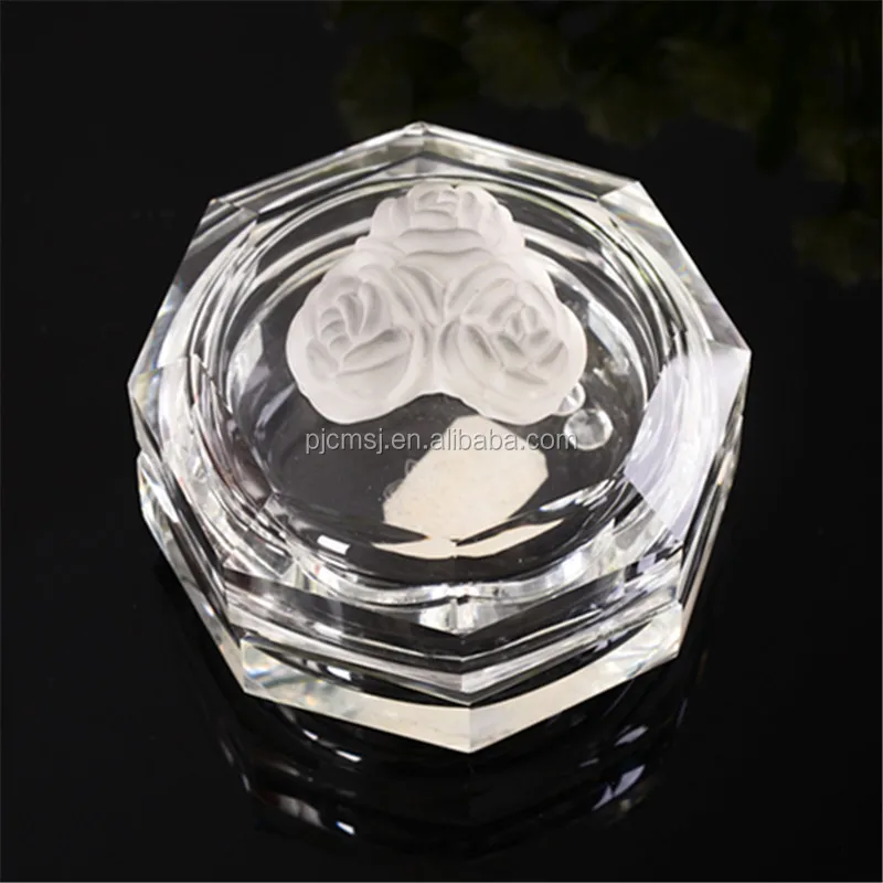 K9 crystal jewelry box with crystal rose,octagon shape crystal jewelry box