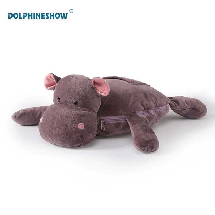 
Cute Baby Stuffed Plush Animal Cushion Blanket Toy For Kids Customized Soft Stuffed Animal Toy 2 in 1 Pillow Plush Toy Blanket 