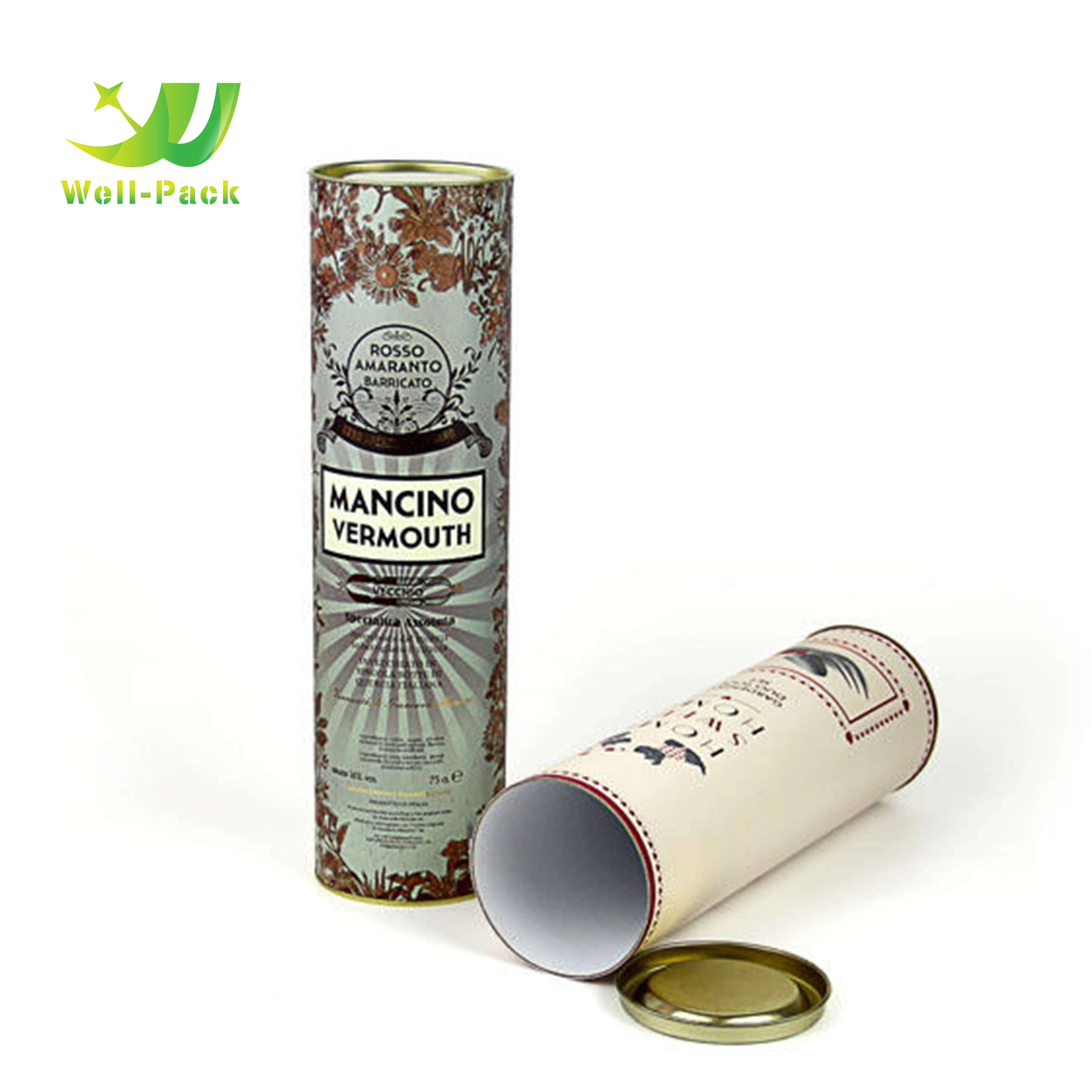 Aluminum Inside Paper Tubes Tea Box Packaging Coffee Packaging Paper Tubes With Logo Printing
