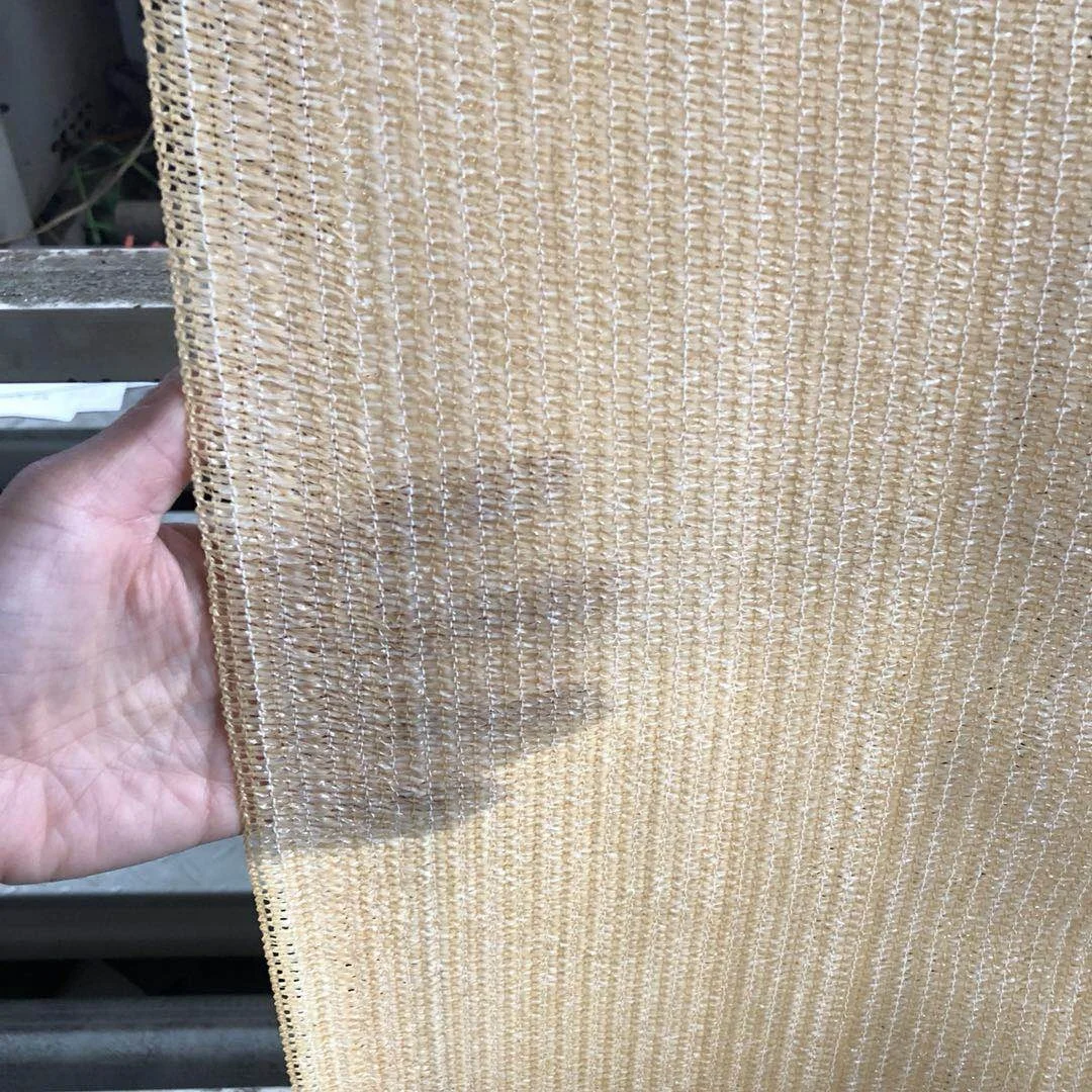 
beige sun shade net wind screen sand desert net tape plastic pe net 320gsm 