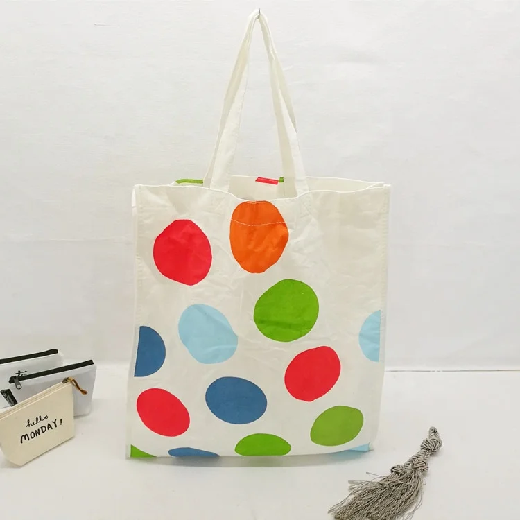 Durable reusable white eco custom tote bamboo fabric bag