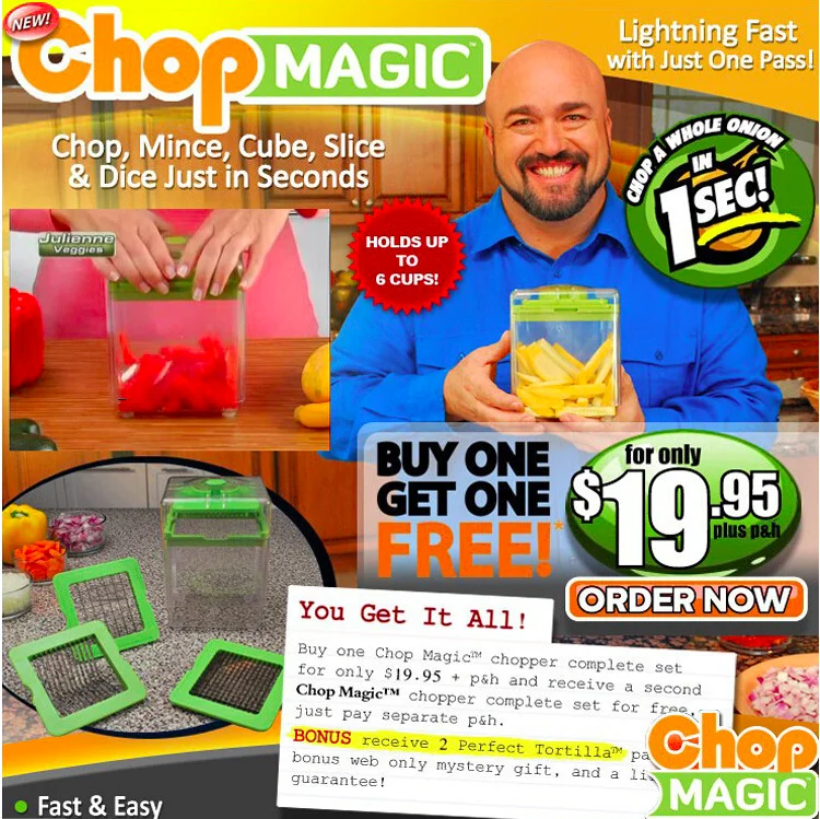 ABS and Stainless Still vegetable chopper magic chopper garlic chopper salad maker fruit slicer as seen on tv product