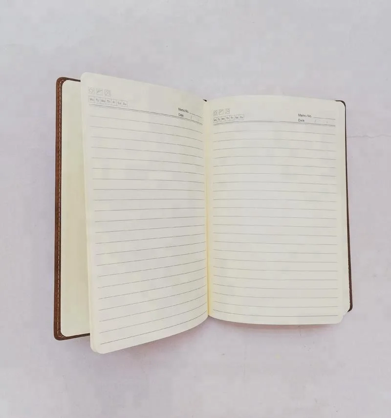 Custom PU hardcover A5 notebook dairy with emboss logo