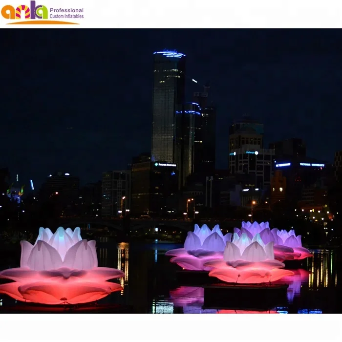 New Design Advertising Model Giant Flower Inflatable Lotus for Events on Water