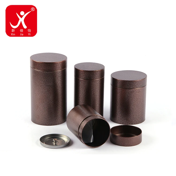 Xin Jia Yi Packaging Tin Cans Round Shape Double Lid Wholesale High Quality Paint Metal Tin Cans Different Sizes Tea Tin Cans