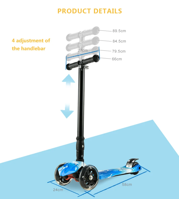 Chinese child tri kick scooter/baby stroller with low price wholesale with printing
