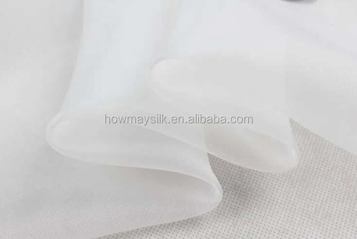 
Howmay organza100% pure silk fabric for wedding dress 5.5m/m 55