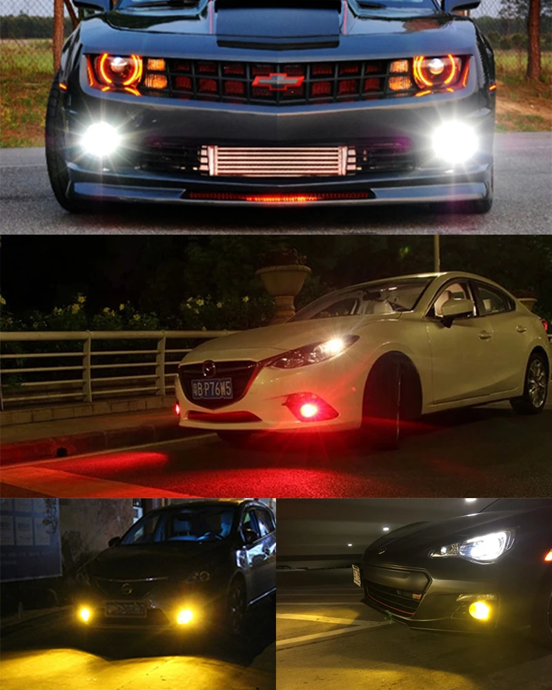 
6000K White Red Amber Car High Power H16 5202 LED Replacement Bulbs For Chevrolet Colorado Silverado 1500 GMC Canyon Fog Lights 