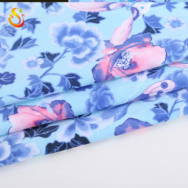 
Custom Printed 100% Cotton Sateen Fabric For Women Dress 