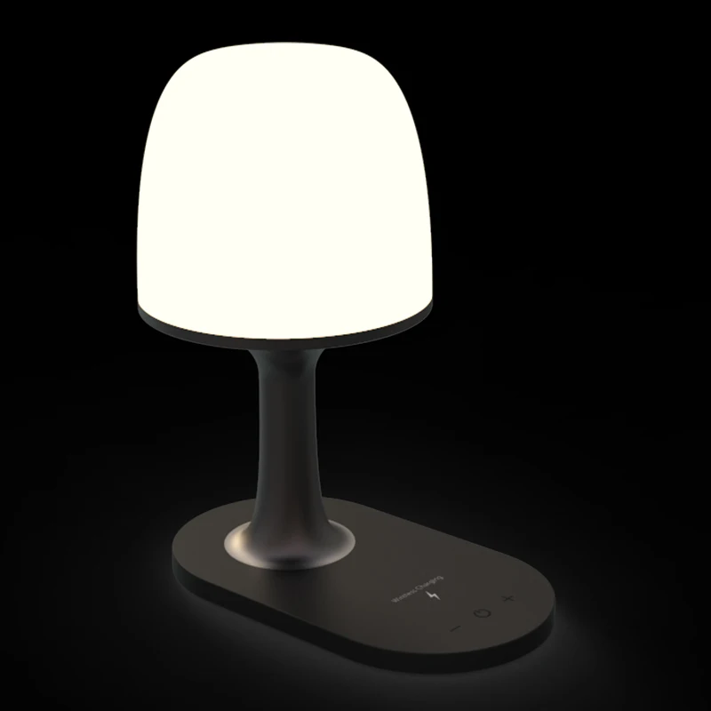 
Hot selling Mushroom Shade Wireless Charging Table Lamp LED Bedside Lamp 