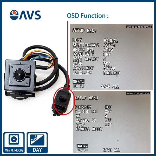AHD/TVI/CVI/CVBS 4 in 1 HD 960P Mini ATM Image Camera CCTV Pinhole Lens Camera with OSD Cable