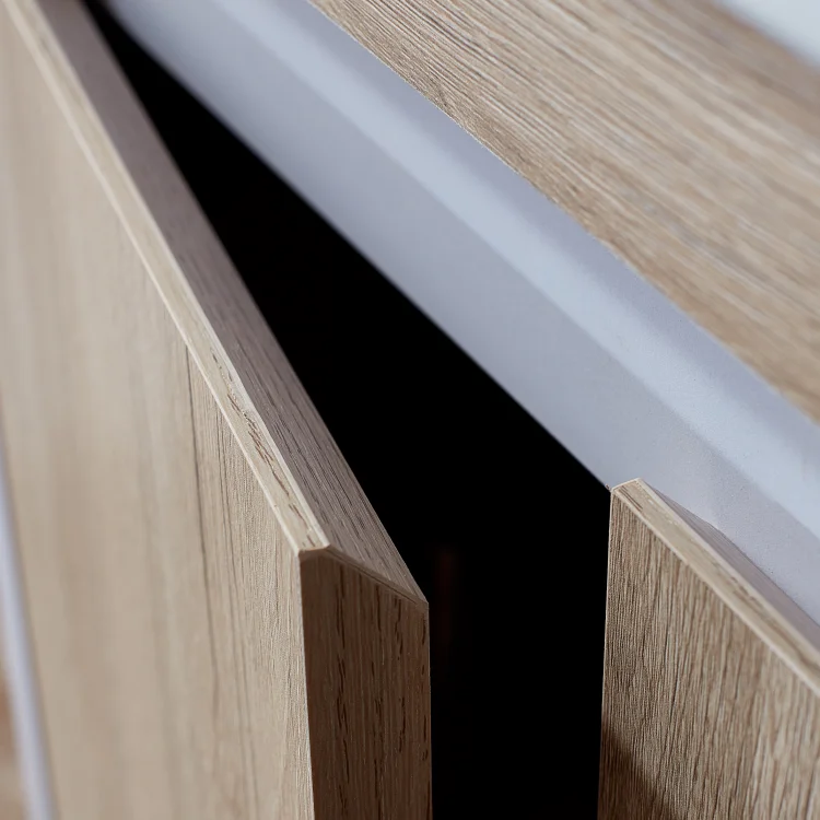 Wall Mount 2 Doors OAK White Modern Single Sink Bathroom Vanity With Mirror