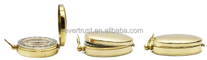 Made in China copper material glow custom metal gold camping compass outdoor