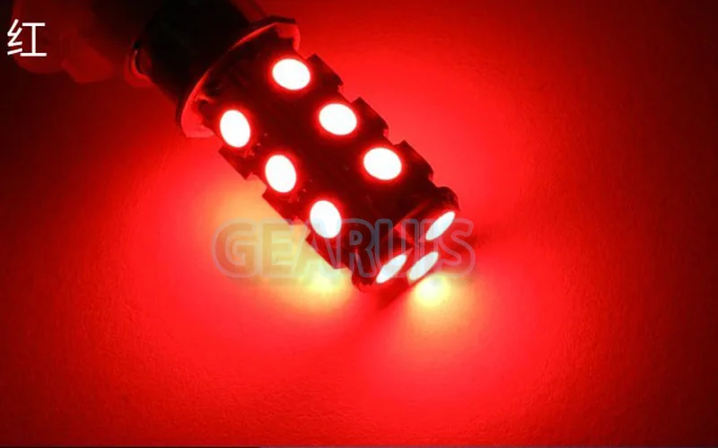 P21/5W 1157 BAY15D 18 SMD 5050 LED Auto Lamp Car Brake Lights DRL White red blue yellow 12V