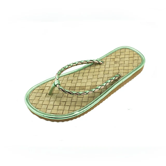 Модные дизайнерские плоские бамбуковые тапочки для зрелых дам