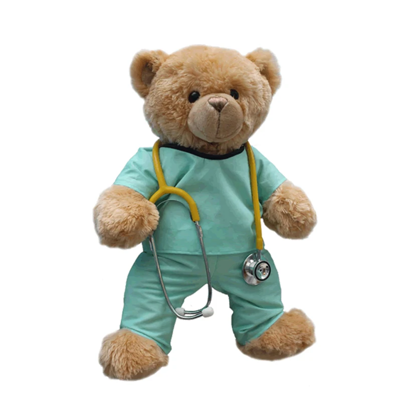 OEM Factory Made Plush Uniform Doctor Teddy Bear With Stethoscope