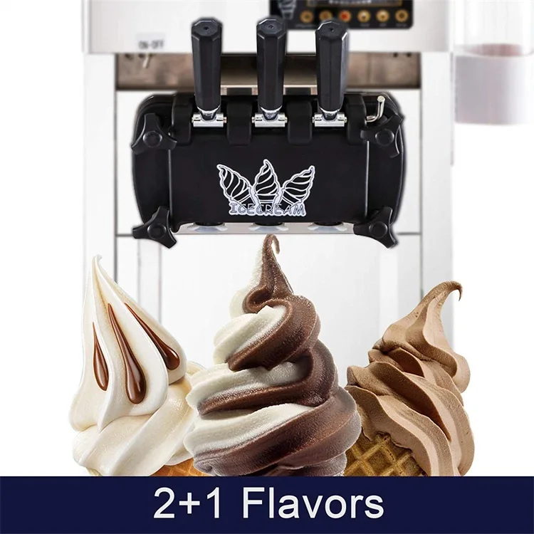 Frozen Yogurt Machine 3 In 1 Ice Cream Machine Commercial With 3 Flavor 110V