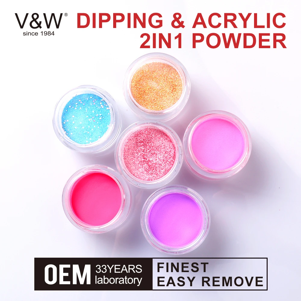 OEM Private Label High Quality Nail Acrylic Powder Colored 1oz Clear Acrylic Dipping Powder Nude Acrylic Dip Powder For Nails