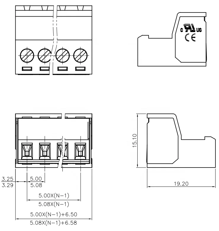 2EDGK 2EDGKR 5.08mm 4P plug-in terminal block