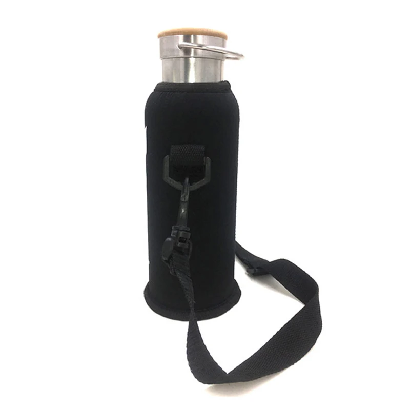 Portable shoulder strap leather wine bottle carrying case