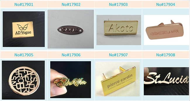 Custom brass enamel metal logo label for metal furniture logo