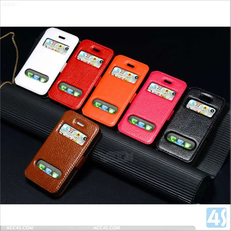 Футляр из натуральной кожи с Window дизайн для iPhone 5 P-IPH5CASE129