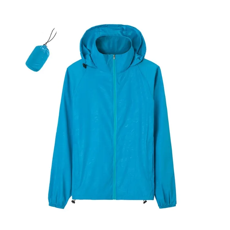 Unisex Outdoor Anti UV Water-Resistant Quick Dry Thin Skin Windbreaker Hooded Jackets for women and mens