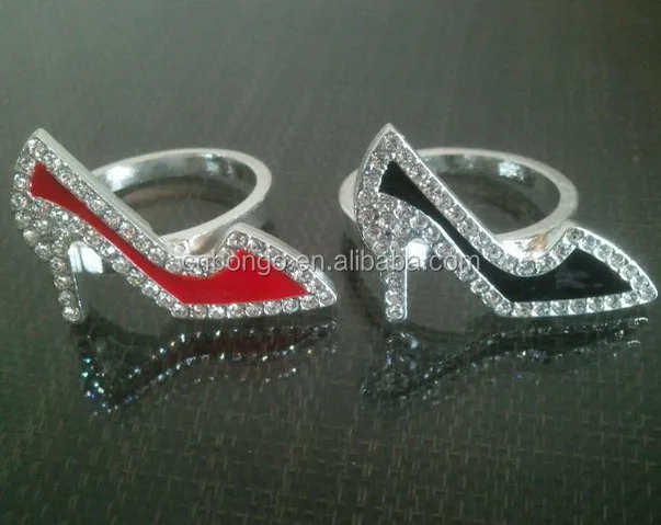 women red high heel napkin ring