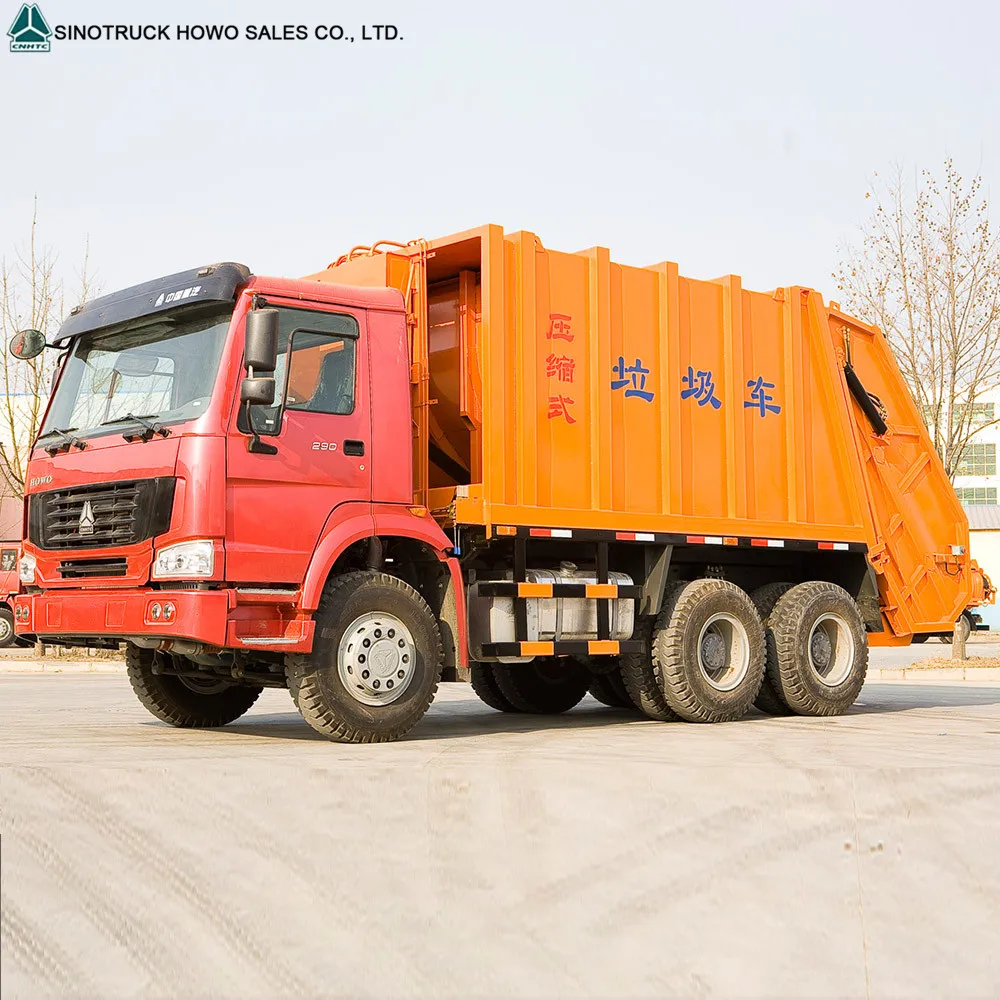 HOWO New Power Wheel Garbage Truck Left Hand Driving 336hp 20 cubic meters Refuse Compactor Truck