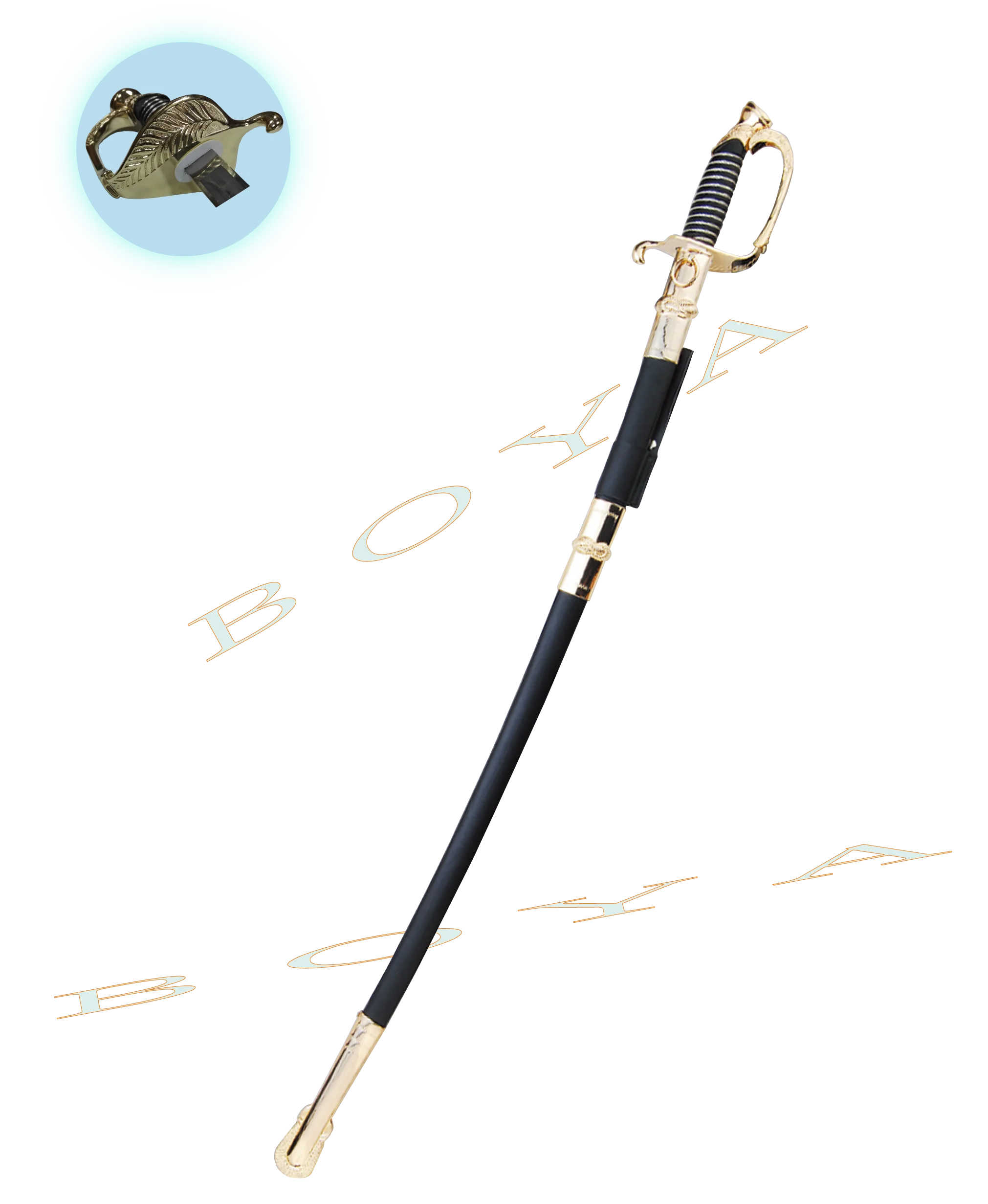 
Swords with black sheath Ceremonial sabre Metal practice sword BY107B 