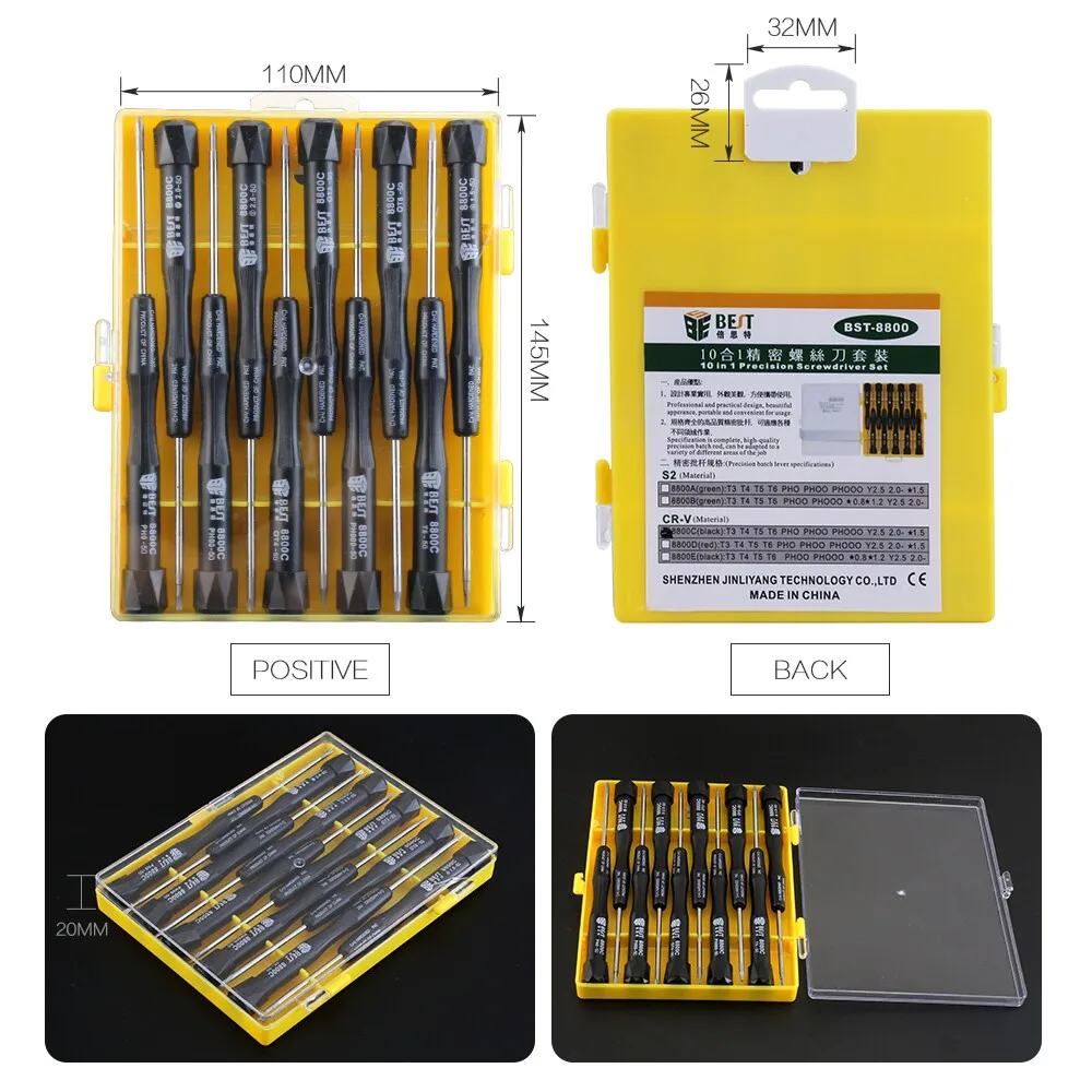 OEM ODM BEST 8800C Wholesale Precision Phillips Torx Screwdriver Set Mini Eyeglasses Screw Driver Set