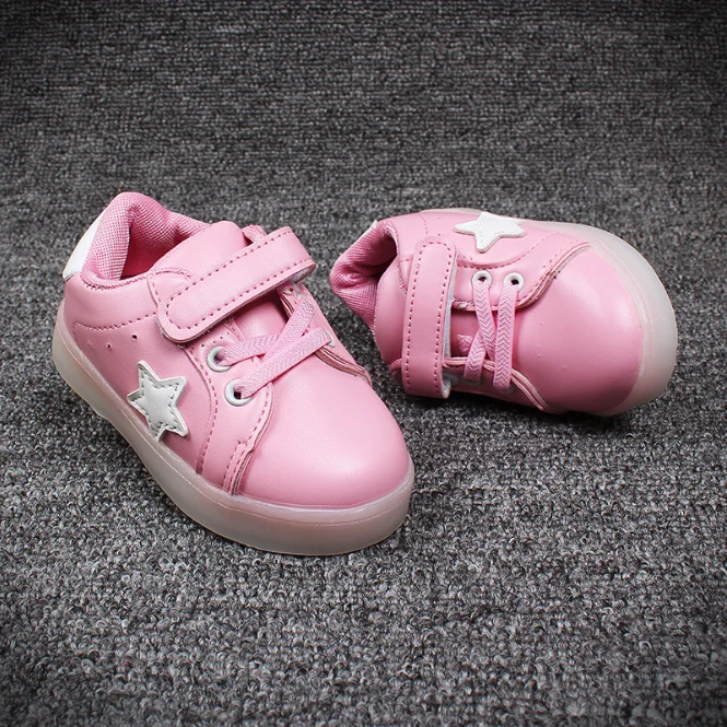 Spring Autumn Winter Children Baby Boys Sneakers Led Light Sport Shoes For Girls Kids