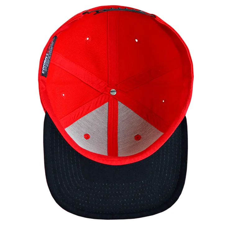 Custom Flat Bill 6 Panel Hat 3D Embroidered Snapback Hat