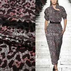hot selling new fashion low price embossed leopard print gold 3D foil knitted fabric