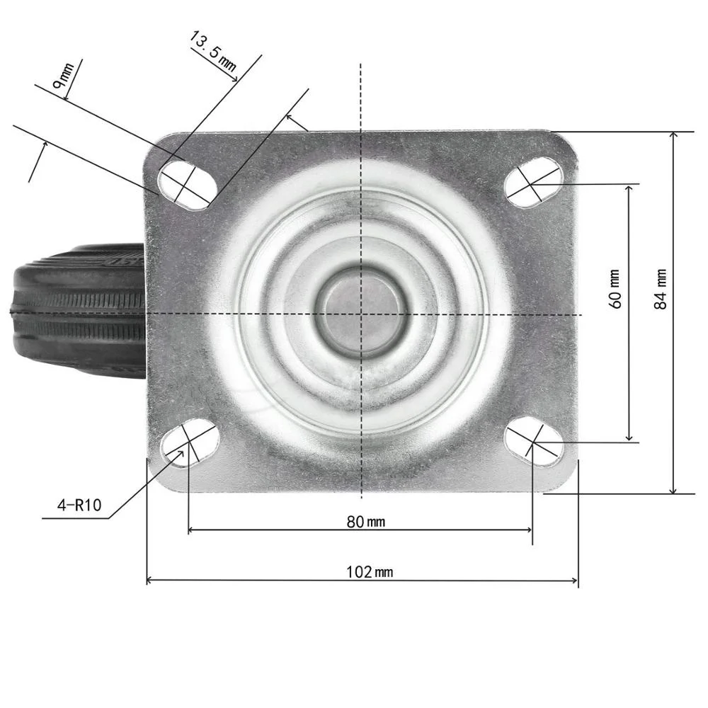 Сверхмощный Промышленный резиновое колесо для литья под давлением
