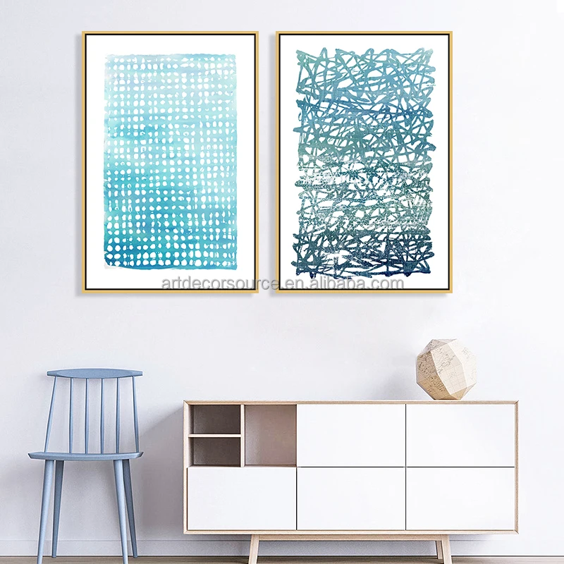 
Custom nordic decorative blue wall art canvas print abstract painting 