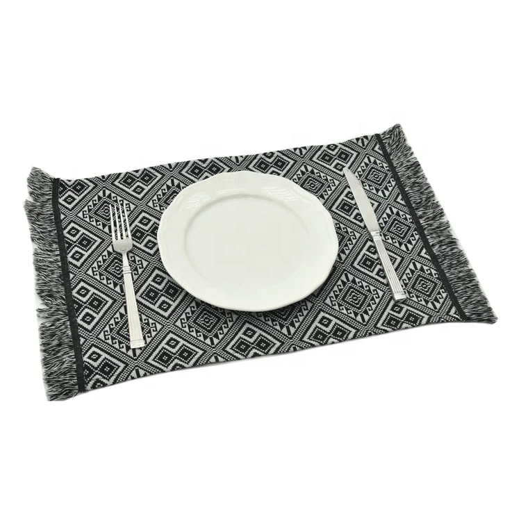 Лучший поставщик, Полиэстер, Хлопок, цветная подстилка, Геометрическая ткань, обеденный стол, коврики, подстилки