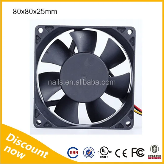12 В вентилятор кулера 80 x 80 x 25 мм черный PBT ( UL94V-0 ) стакан , наполненный
