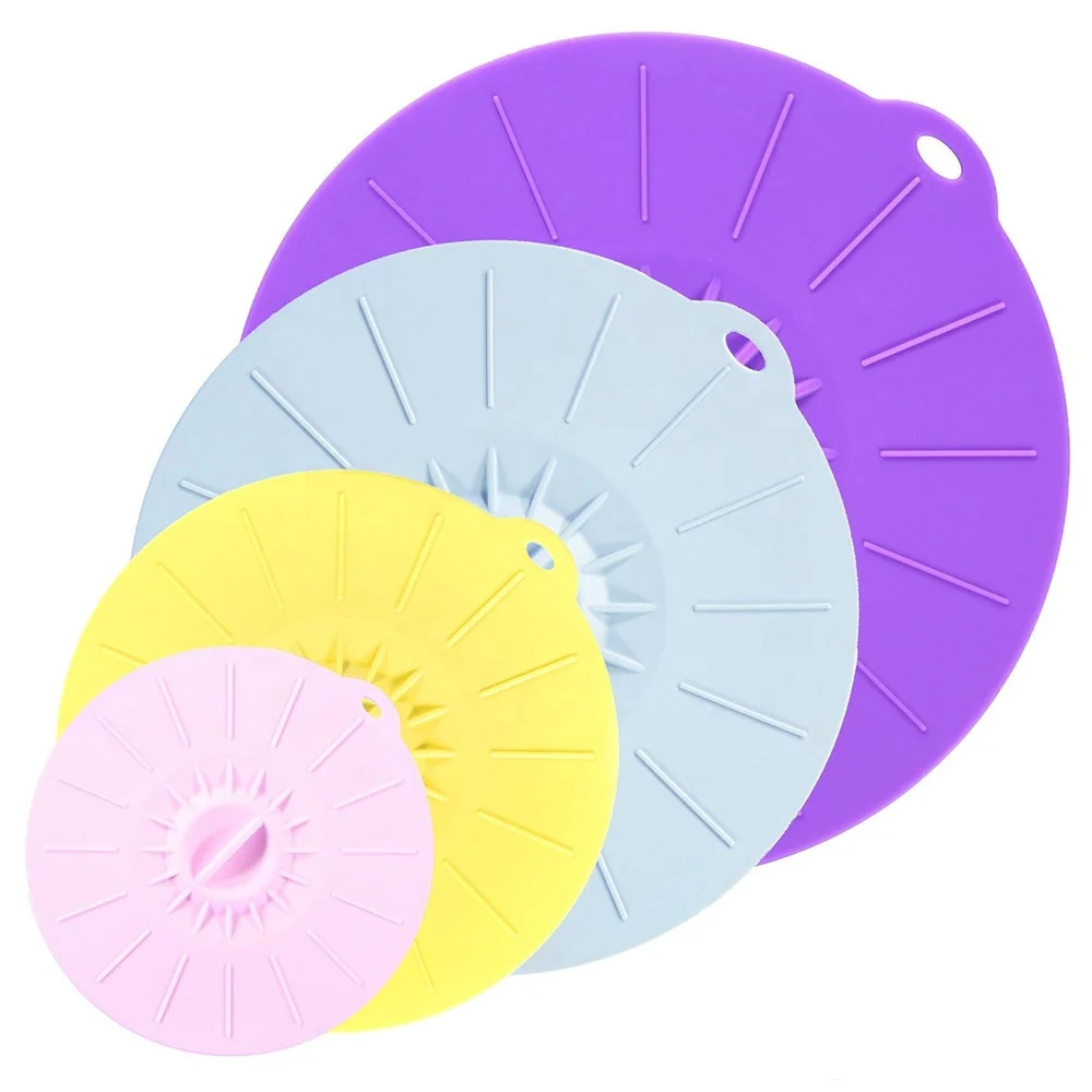 Benhaida Leakproof Keep Fresh Silicone Suction Food Bowl Covers Pot Lid Set of 4