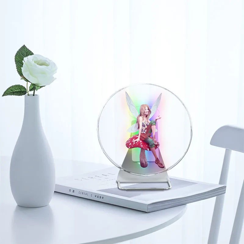
Rechargeable Desktop 30cm 3D hologram fan 3d hologram advertising holographic fan display led 3d hologram 