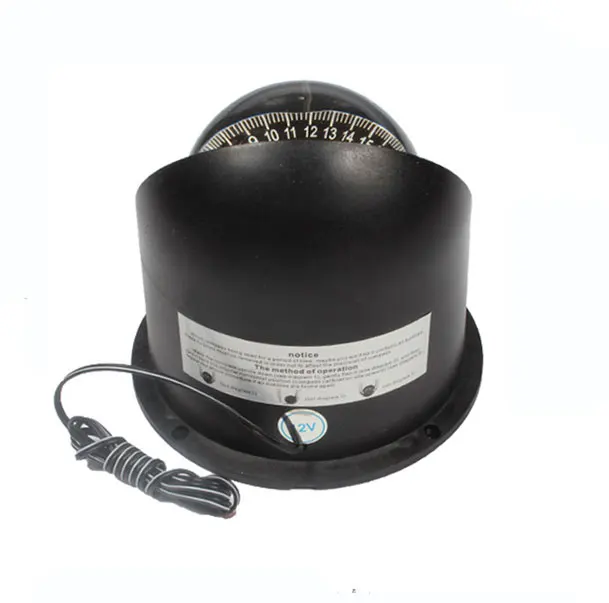 Ship Automatic Fluid Filling and Bubble Removing Magnetic Compass Indicating Position for People Who Are in Life Boat Black